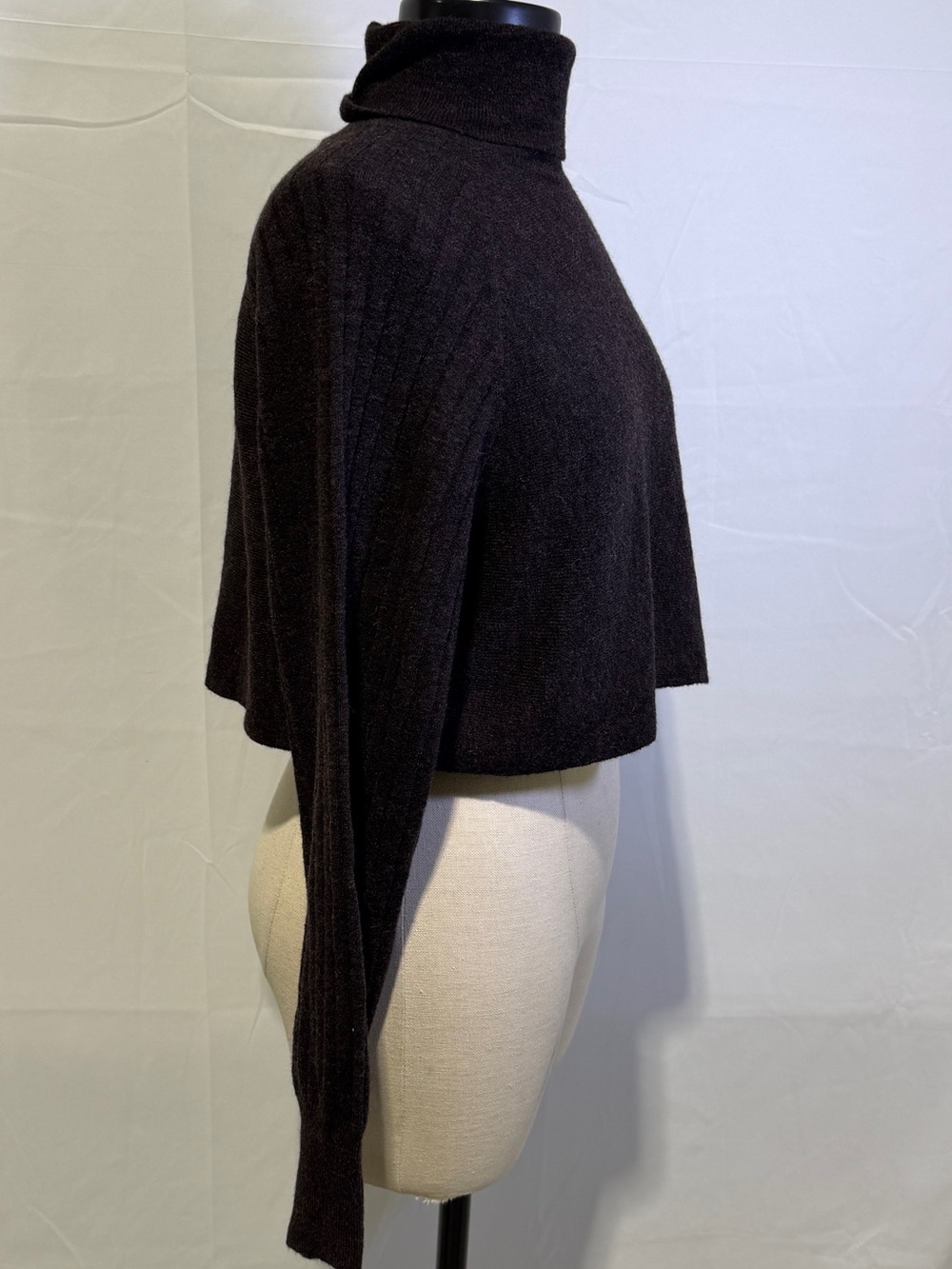 NWT $329 ALL SAINTS Margot Jumper Wool Blend Cropped Sweater, Bitter Brown - Picture 12 of 16